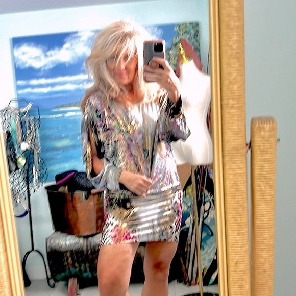 Anthro’s Uluwatu, Y2K Multicolor Mashup, Open-Back, Stretch, Dress, Size Lg - Picture 5 of 10